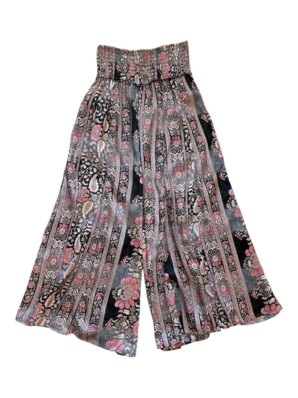 La Mariposirena Wide Leg Palazzo Flowy Floral Paisley Pull On Pants Size Small